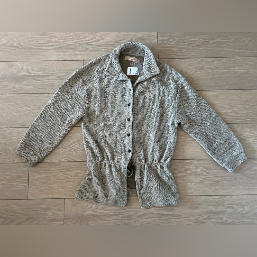 Free people free-est textured cardigan taupe size xs NWT